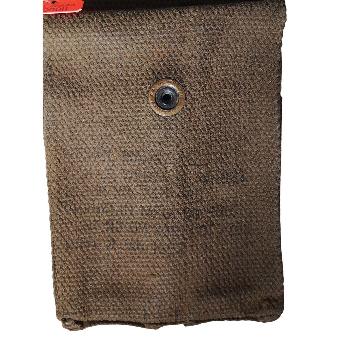 1952 U.S. M1 Carbine Magazine Pouch – Dual Pocket – RAU Fastener – Thick OD Canvas – Korean War Era