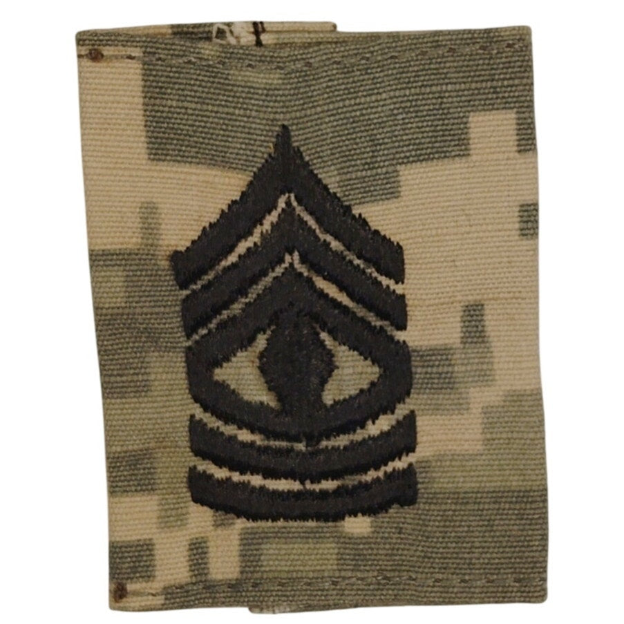 US Army First Sergeant 1SG E‑8 Rank Loop Black on ACU UCP Digital 2" × 1‑1/2"