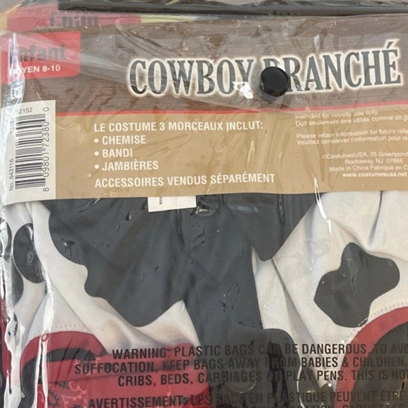 Amscan Child Cool Cowboy Costume – Medium (8–10), Multicolored, NIP
