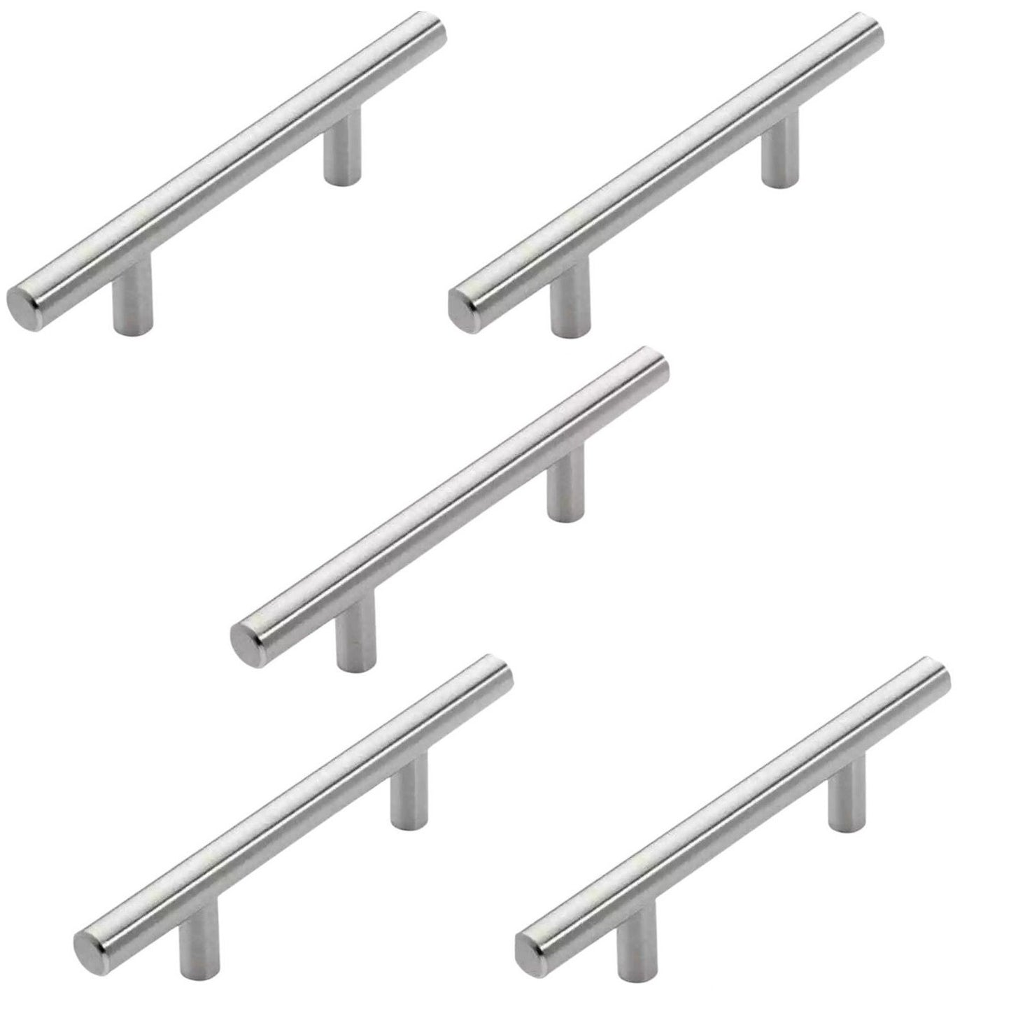 5-PK Dynasty P-1001-SN European 5.75 in. Bar Pull Cabinet Pulls- Satin Nickel