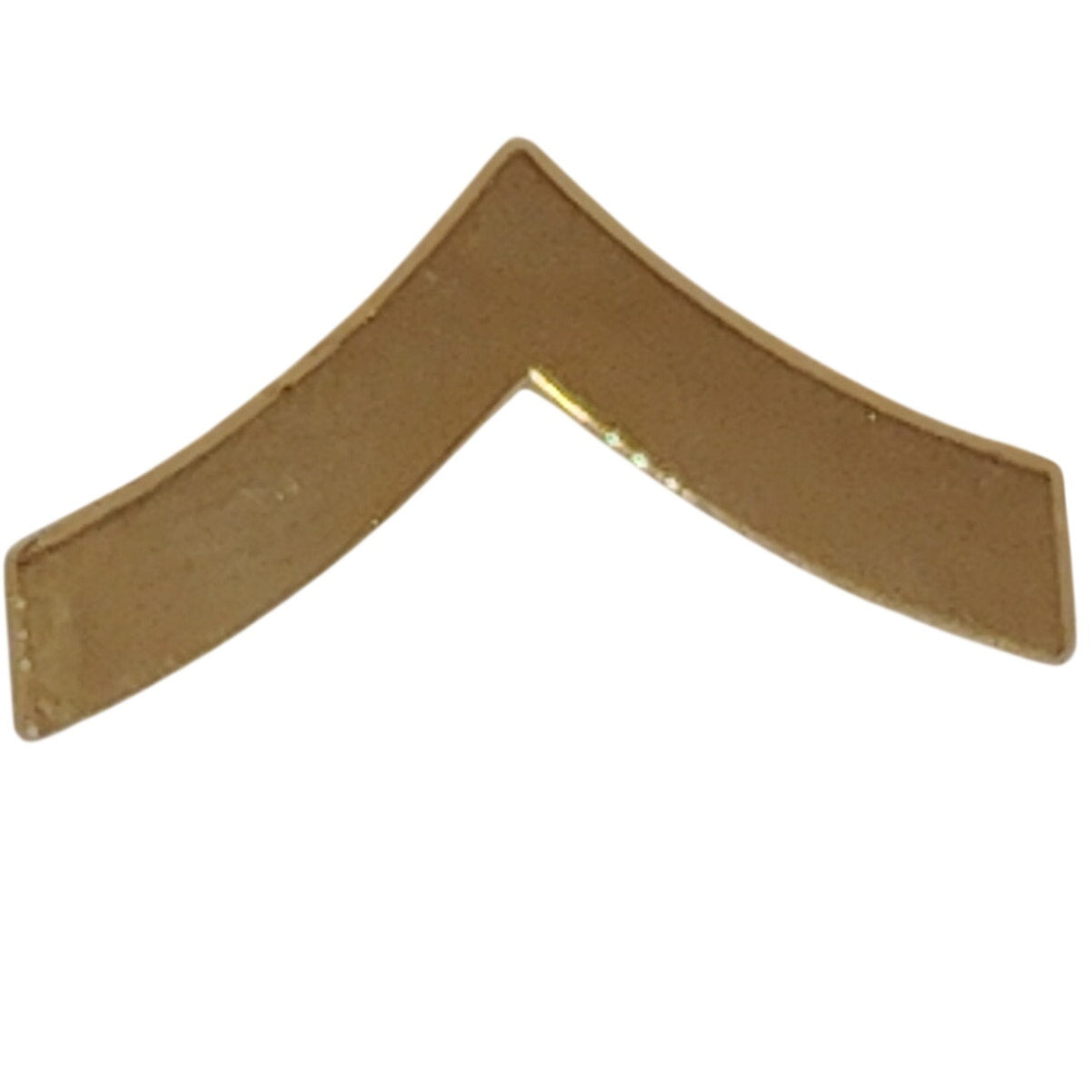 Gold‑Tone Private (E‑2) Chevron Novelty Pins – 3/4" × 3/8" – Collar Device Set