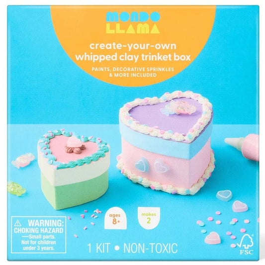 Whipped Clay Trinket Box Craft Kit – Mondo Llama – DIY Heart-Shaped Keepsake Set