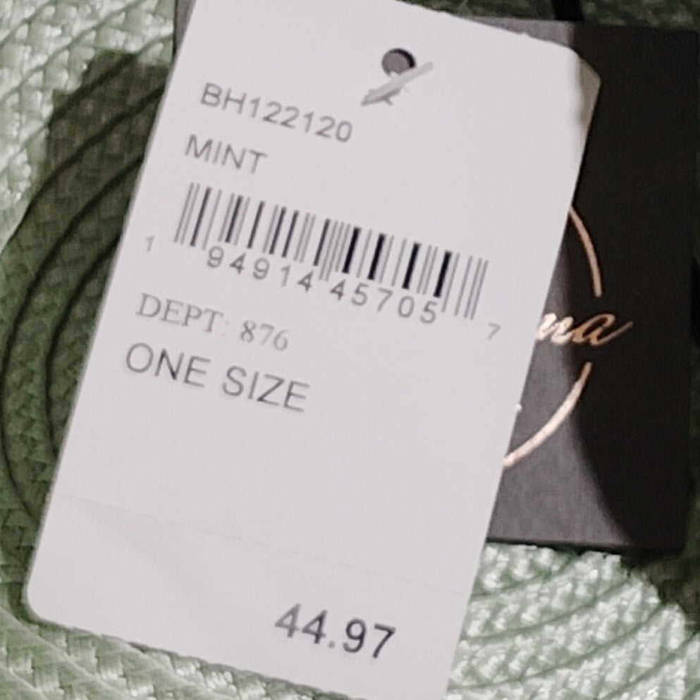 Bellissima Women’s Mint Derby Dress Hat, OS, Polypropylene, Needs Reshaping, NWT