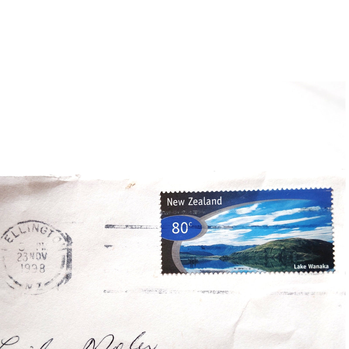 1998 New Zealand 80c Lake Wanaka Stamp Cover Scenic Skies Airmail to USA