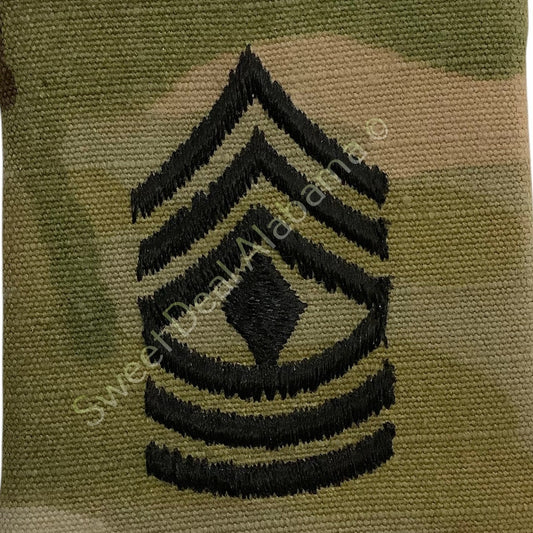 Army 1st Sergeant E-8 OCP Rank Slip-On Insignia, Multi-Camo, 2 x 1.75