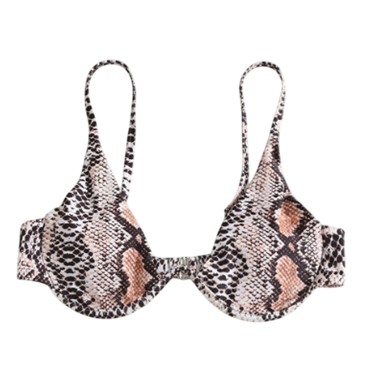 Zaful Snakeskin Underwire Bikini Top Push Up Spaghetti Strap Swim Top Small (4)