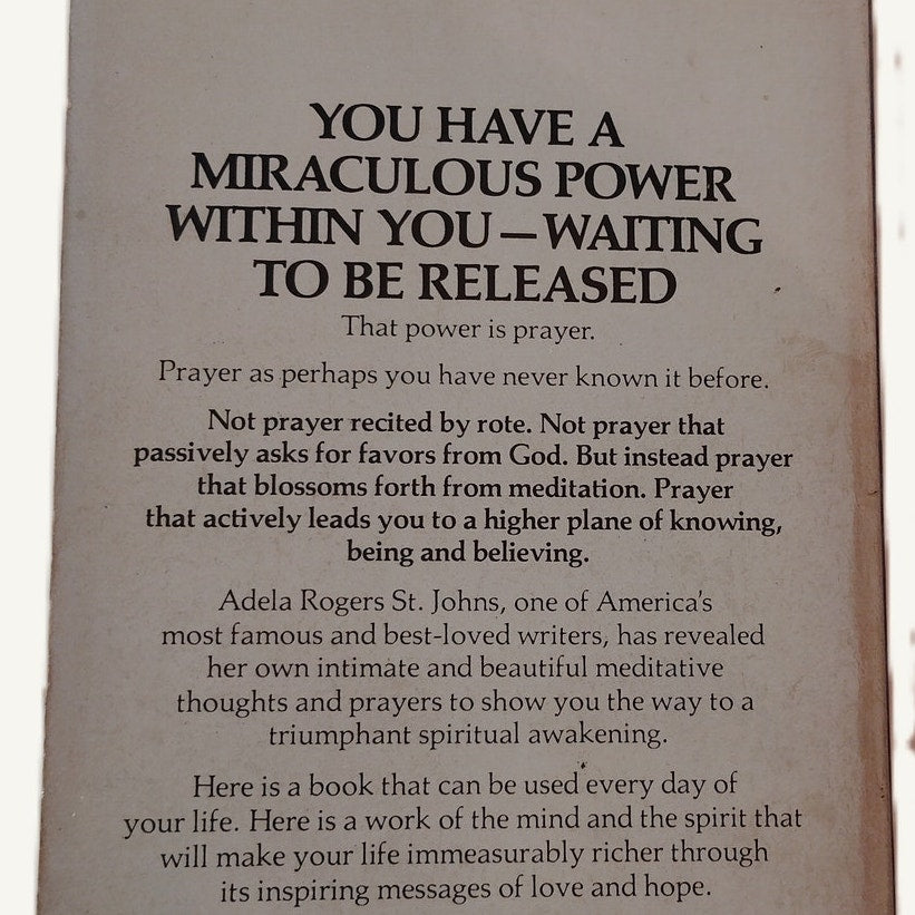 Adela Rogers St. Johns - Affirmative Prayer In Action 1977 Signet Paperback