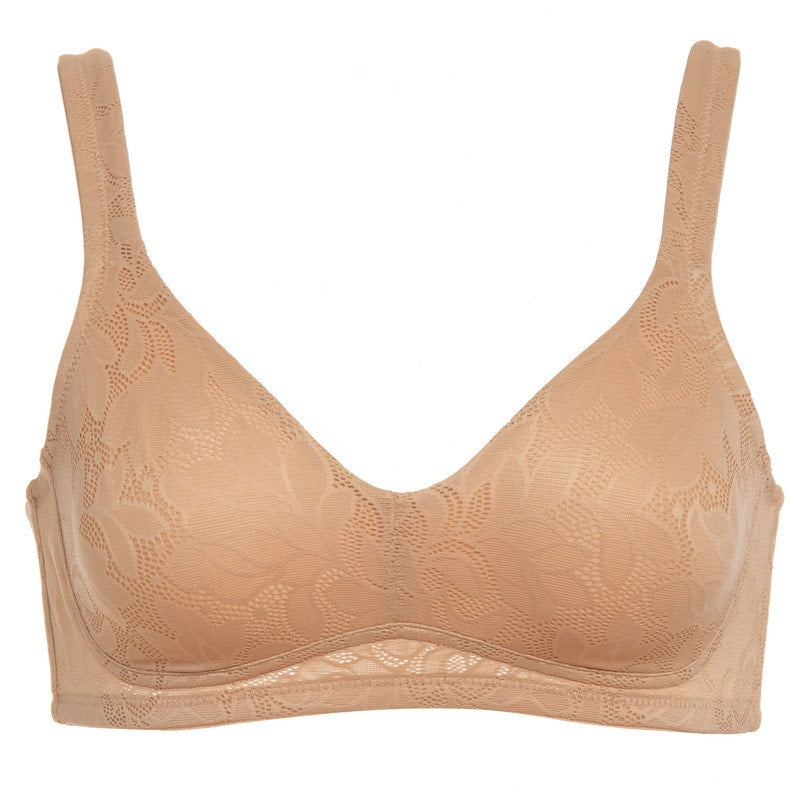 Dominique Women's Jolie Wire Free Jacquard Soft Cup Minimizer Bra, 34F, Mocha