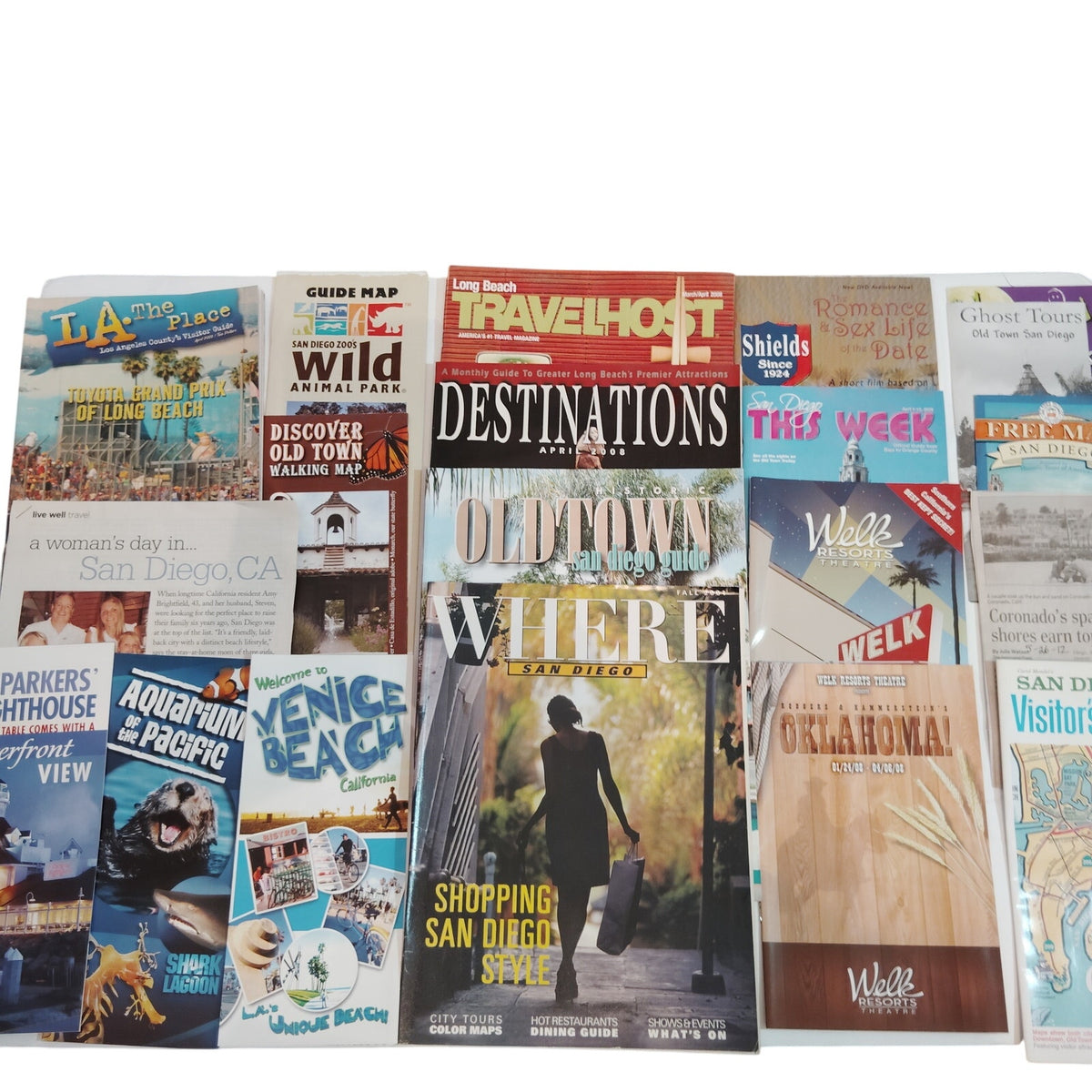 Vintage San Diego & Southern California Travel Ephemera Lot - Maps, Guides, Ads
