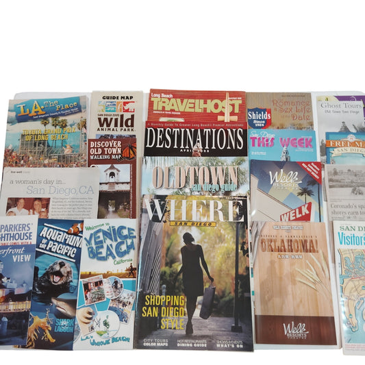 Vintage San Diego & Southern California Travel Ephemera Lot - Maps, Guides, Ads