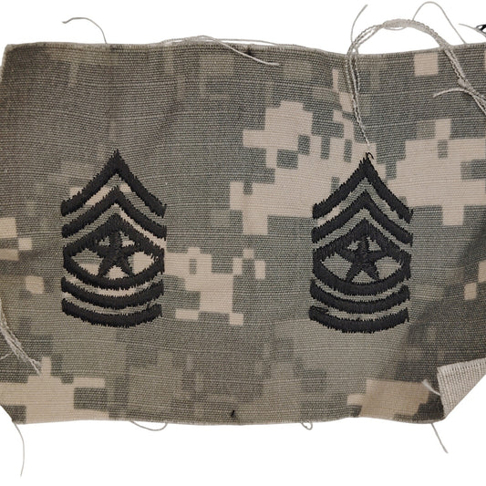 Vintage US Army Sergeant Major SGM E‑9 Patches ACU Digital Sew‑On 4‑3/8" × 3"