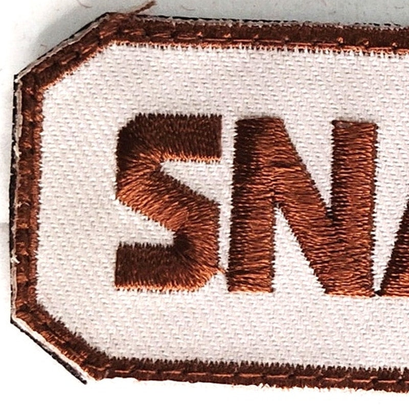 SNAFU Morale Patch Novelty Embroidered Brown on Tan 3" × 1‑1/4" Hook Back