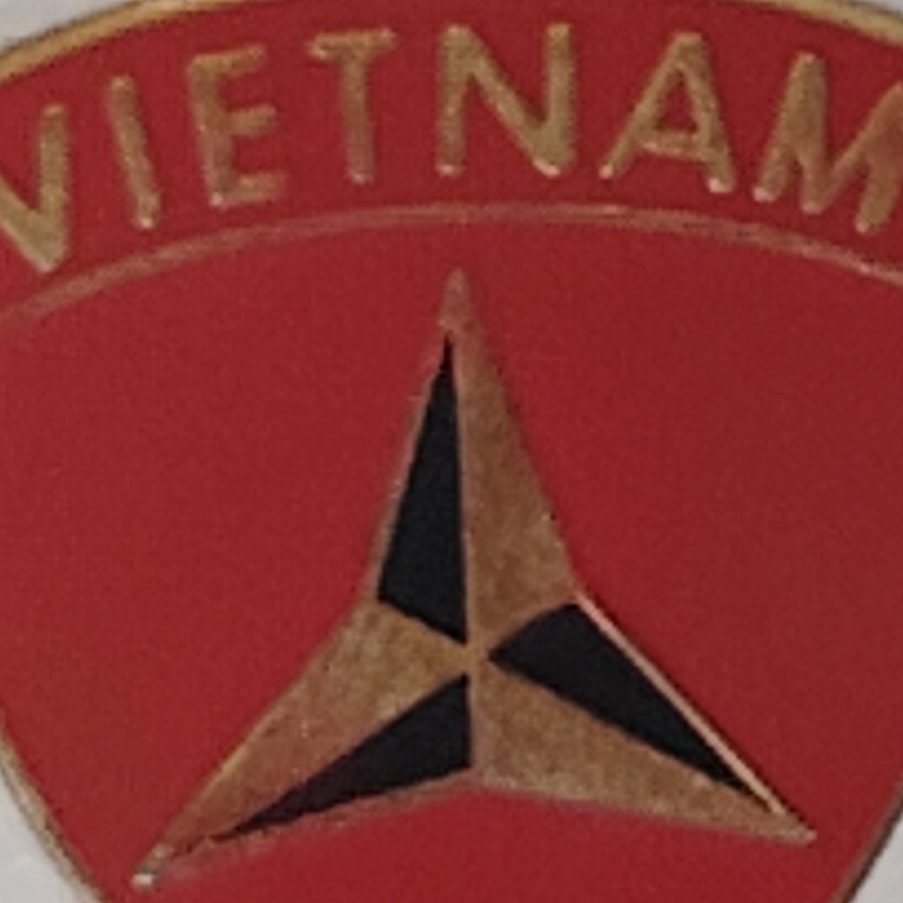 USMC 3rd Marine Div Vietnam Veteran Novelty Hat/Lapel/Brooch Pin, Enamel Metal