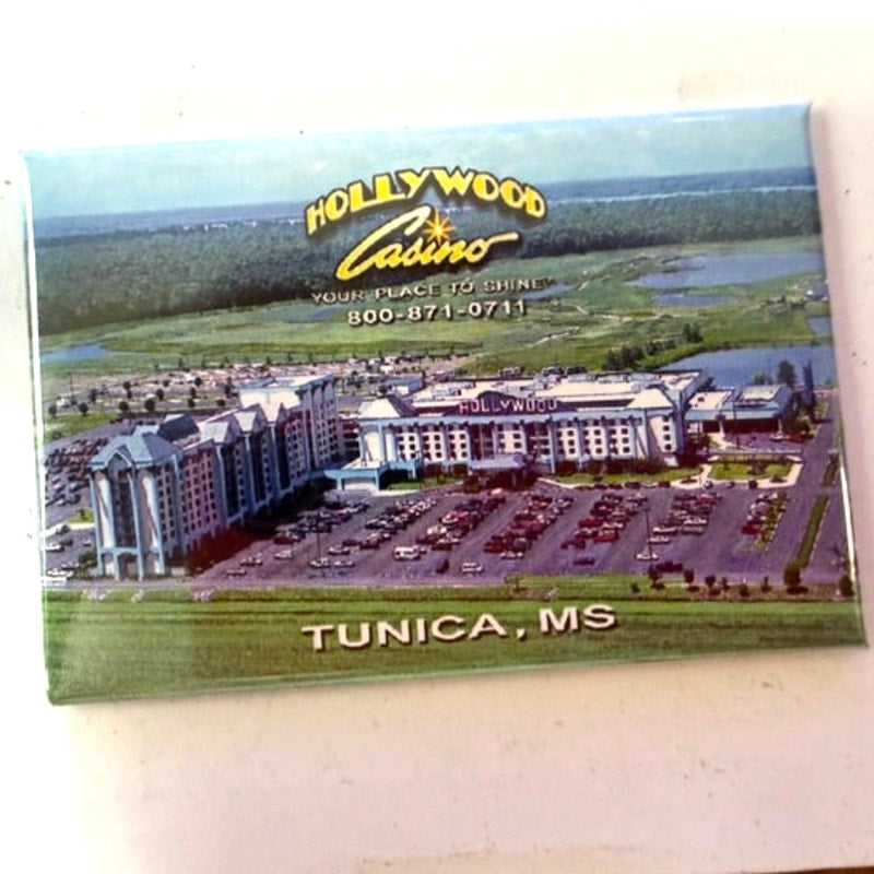 Hollywood Casino Tunica Mississippi Aerial Photo Magnet Daytime View 3‑1/4"
