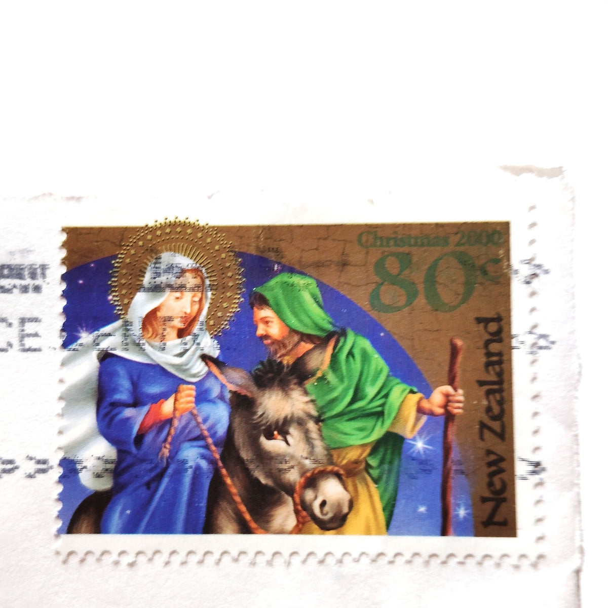 New Zealand 2000 Christmas 80c Nativity Stamp Cover to USA Alabama Postmarked
