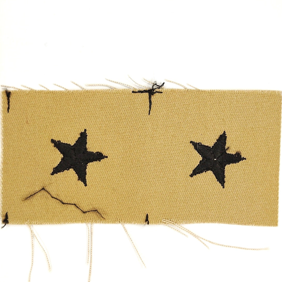 VTG US Army Brigadier General 1 Star Rank Patch Strip – Desert Tan Black Sew-On
