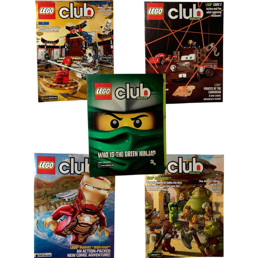 5 x Back Issues Lego Club Magazines, 5  issues from 2011-2013 Pictured