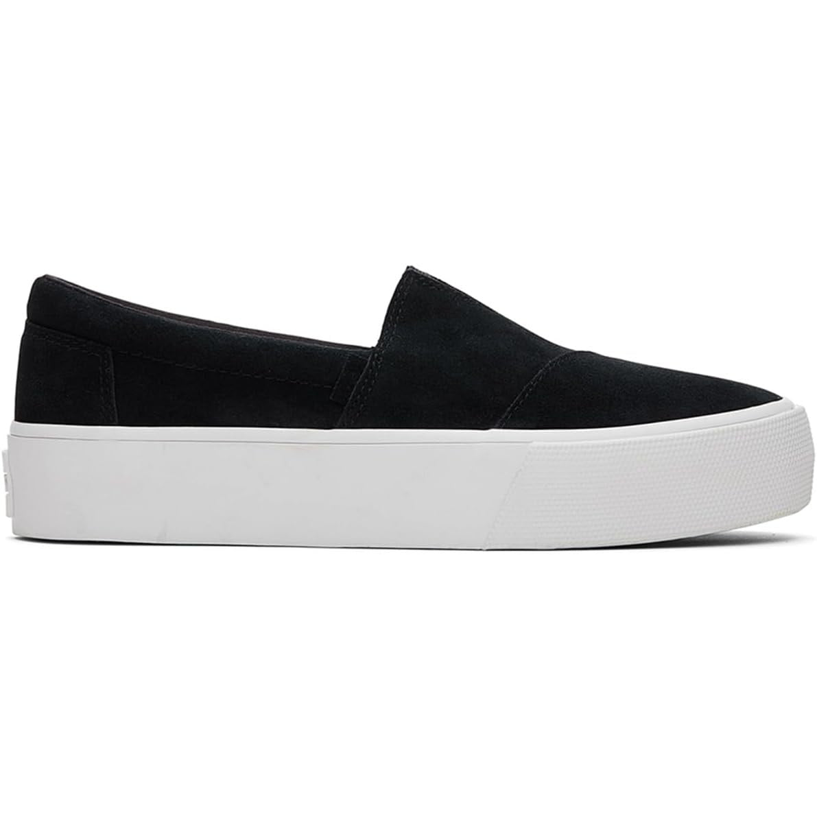 TOMS Women’s Fenix Platform Slip-On Sneaker – Black Suede, Size 8