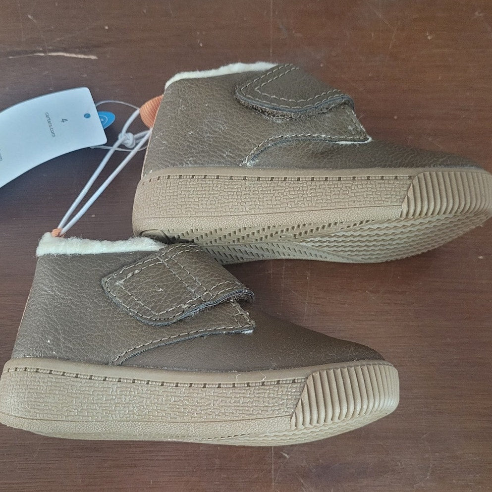 Carter’s Chatham Boot Size 4 Toddler Brown Faux-Suede Hook & Loop Strap CF21F12P