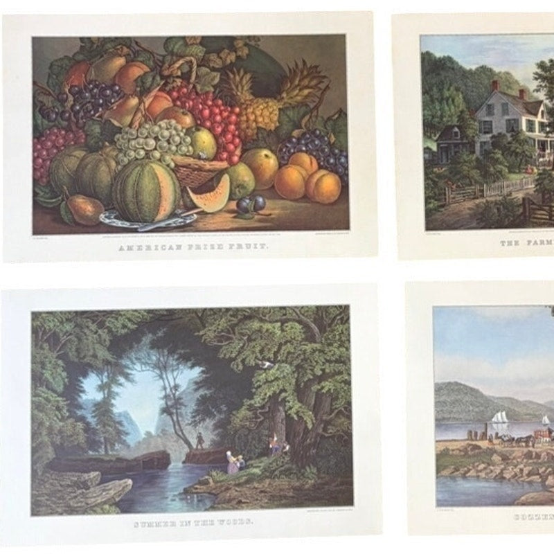 1961 The Travelers Insurance Currier & Ives Calendar - Frameable Illustrations