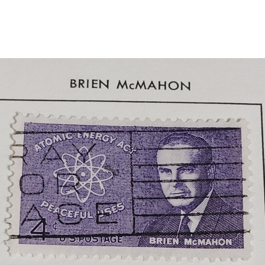 1962 Scott #1200 – 4¢ Brien McMahon / Atomic Energy Act – Canceled