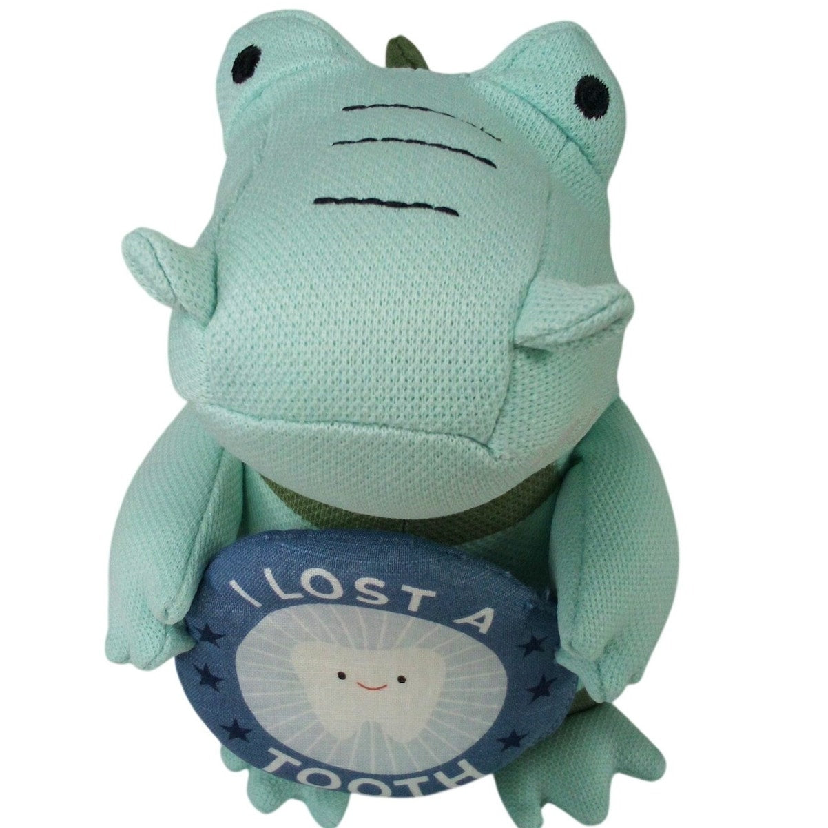 Pillowfort Kids’ Plush Milestone Alligator/Dinosaur – “I Lost a Tooth” – 1‑PK