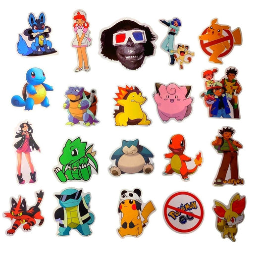 Lot of 20 Pokemon Stickers Pictured, Great for Scrapbooking and More