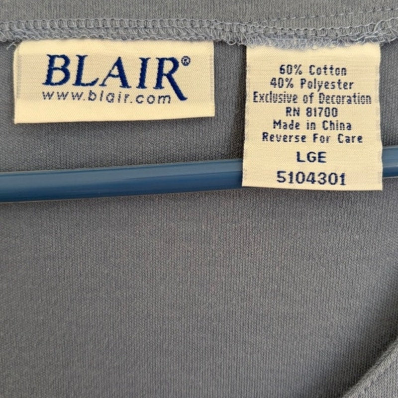 Blair Lighthouse Scene Colorblock Cardigan Sweater L Light Blue Navy Women