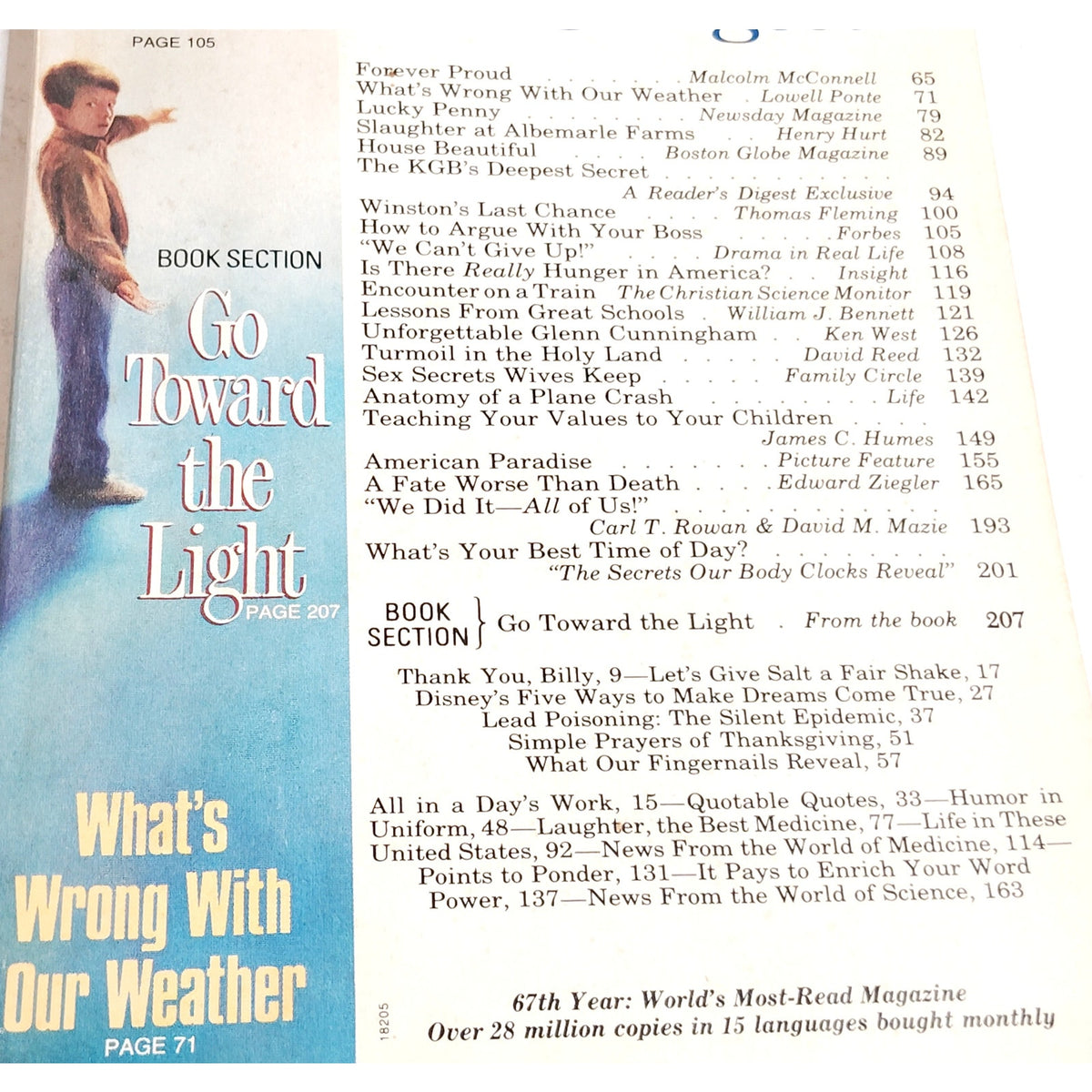 Reader's Digest Magazine November 1988 67th Year Vintage Back Issue