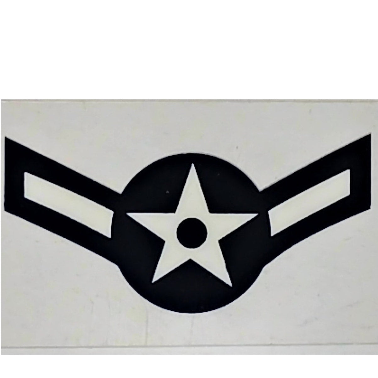 USAF Airman (E-2) Rank Decal – 2.25" x 1.25" Mylar Vinyl – White Star & Stripes