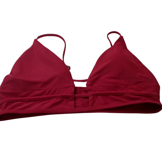Peddney Red Triangle Bikini Top Adjustable Swim Stretch Women’s Size Large
