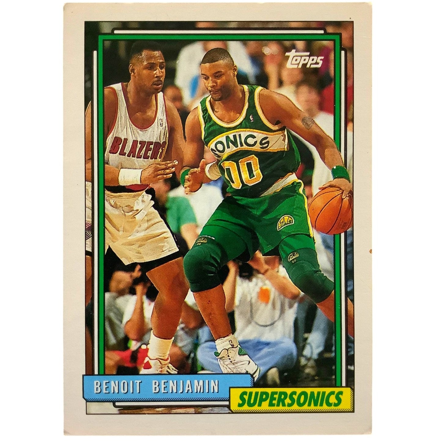 Benoit Benjamin, Seattle Supersonics, 1992 Topps Collector's Card 161, EXC