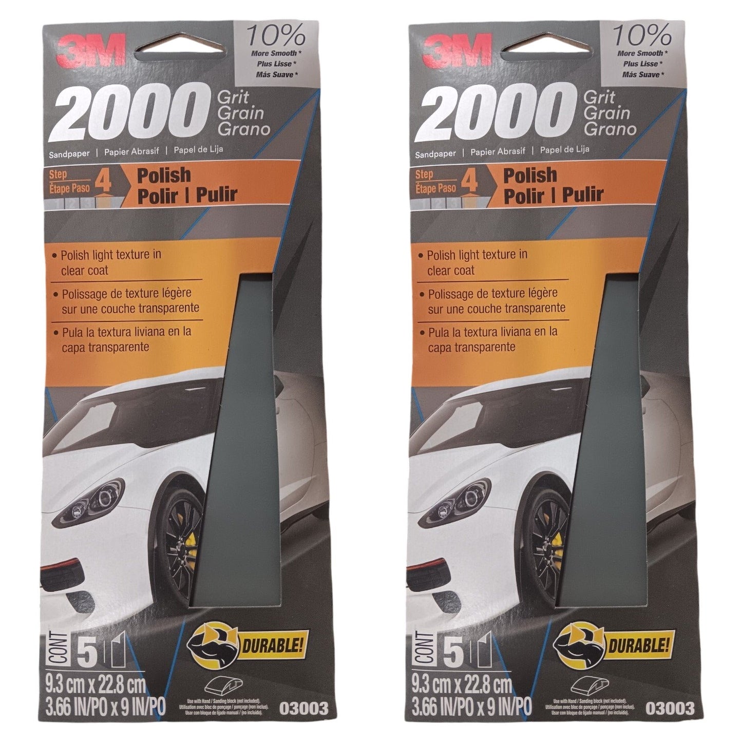 3M Wetordry Automotive Sandpaper – 2000 Grit, 10 Sheets (2-Pack)