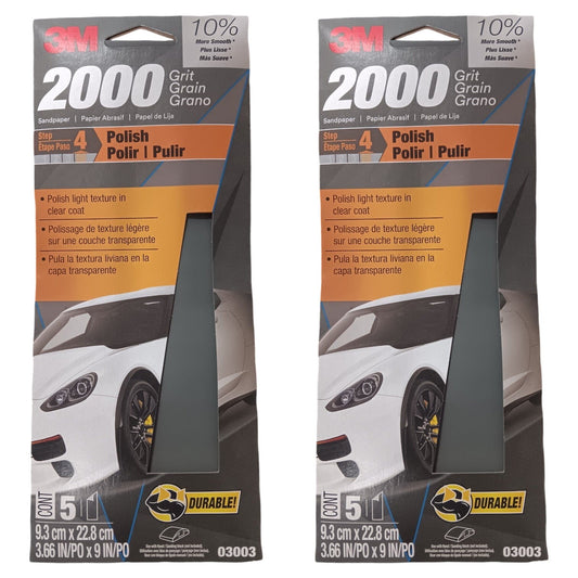 3M Wetordry Automotive Sandpaper – 2000 Grit, 10 Sheets (2-Pack)