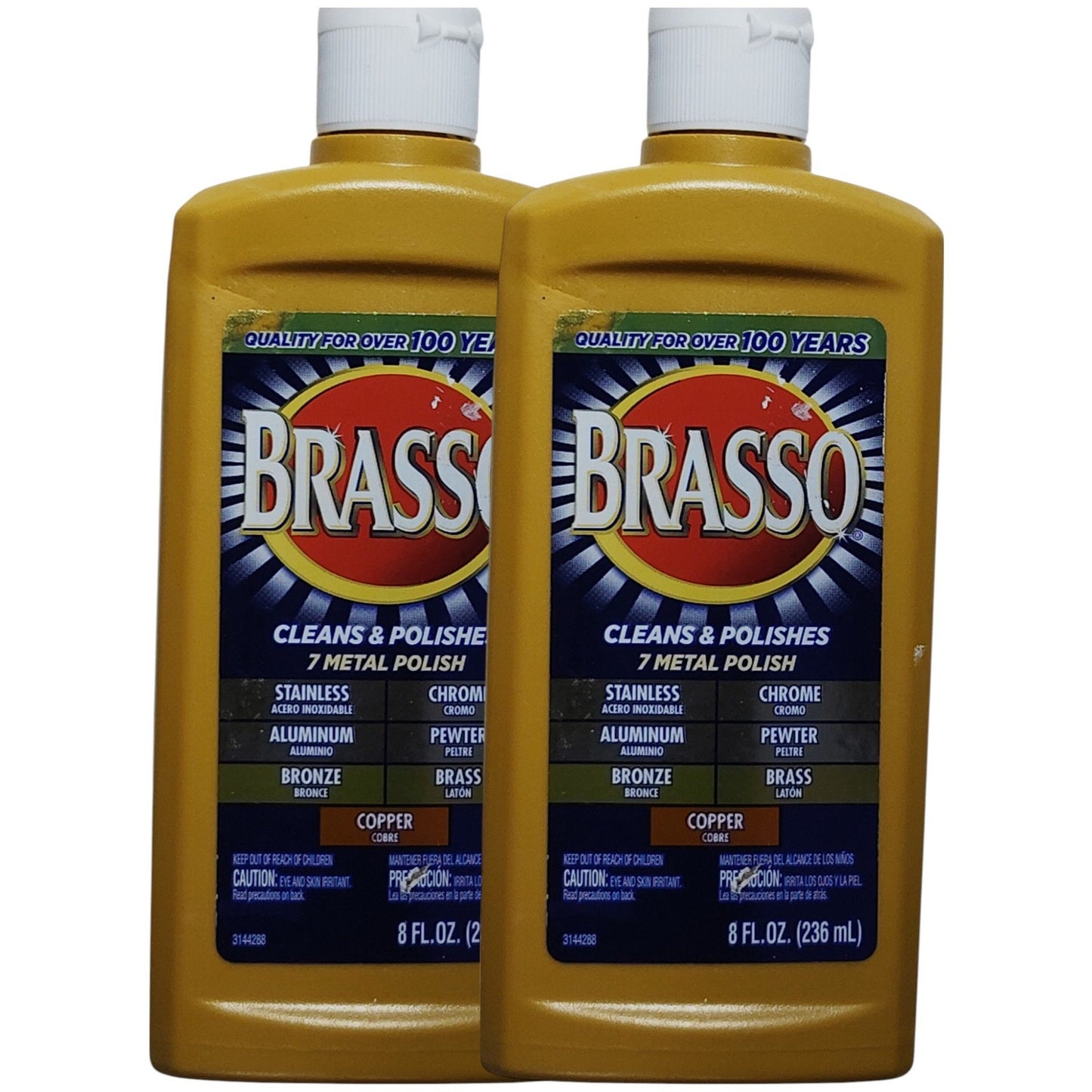 2 Bottles Brasso-2660089334 Multi-Purpose Metal Polish 8 oz Each