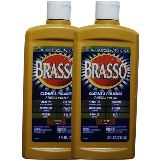 2 Bottles Brasso-2660089334 Multi-Purpose Metal Polish 8 oz Each