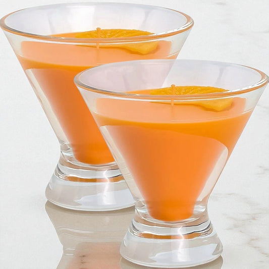 2-PK - 5oz Cocktail Glass Candles – Al Fresco Spritz – Citrus Floral Scent