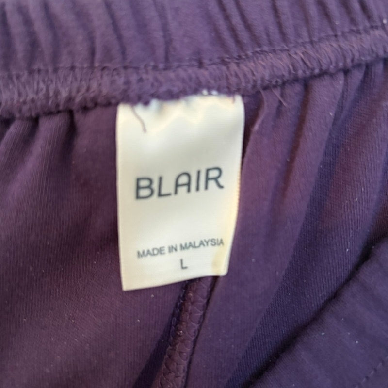 The Vermont Country Store Women's Purple Sweat Set XL Henley Top & Pants