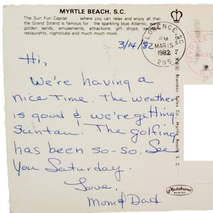 Myrtle Beach Multi View, 1982, 4 x 6 Scalloped Edges, Vintage Postcard