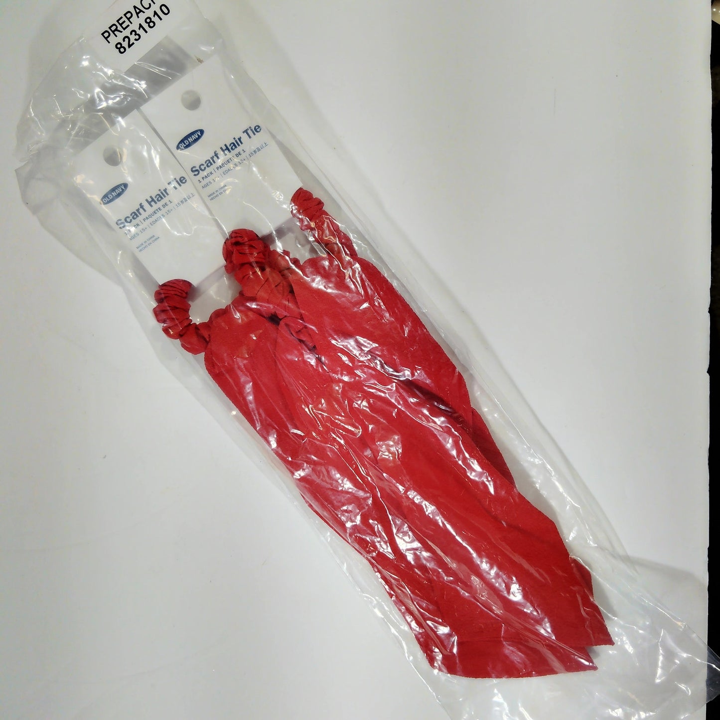 Old Navy – 2-Pack Red Scarf Hair Ties (Age 15+, 10" Scarf Length)