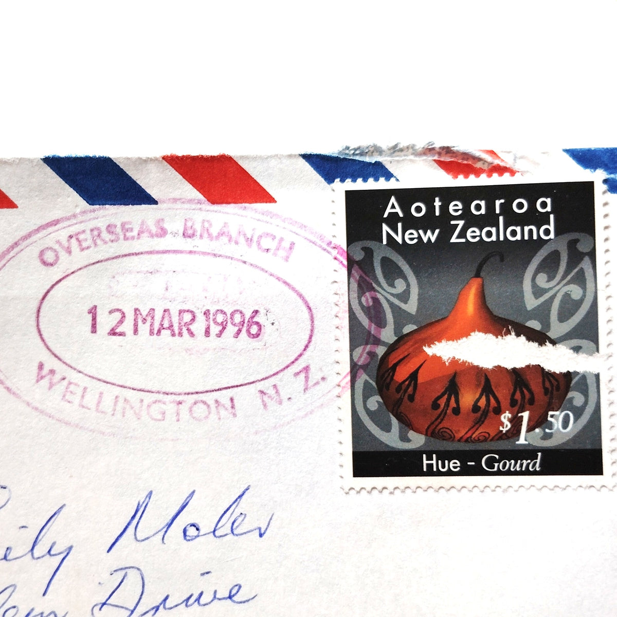 New Zealand 1996 Aotearoa Hue-Gourd $1.50 Stamp Airmail Wellington Cover