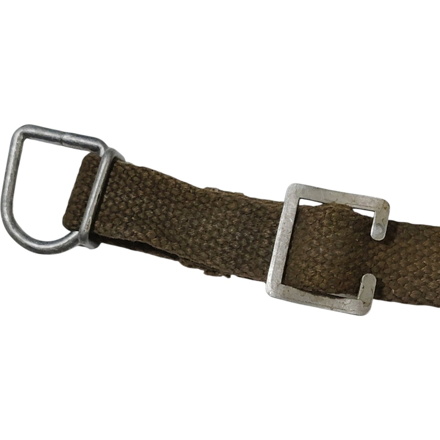 Vintage Cotton ODG Strap – 36" x 3-1/4", D-Ring & Metal End, Military Surplus