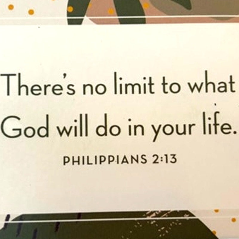 Christian Scripture Fridge Magnet Philippians 2:13 Modern Botanical Design 4x2.75
