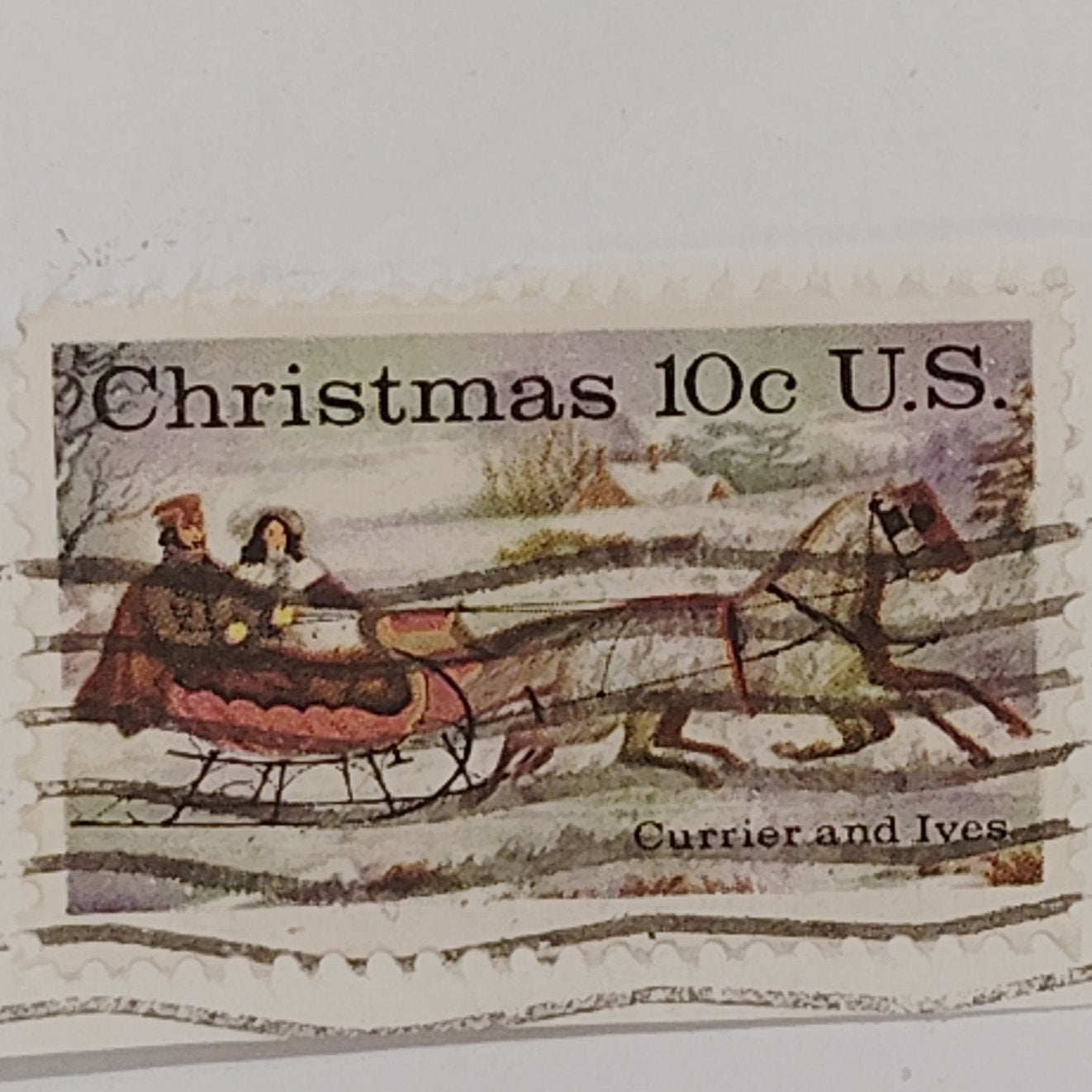1974 Currier & Ives Christmas Stamps – 10¢  Lot of 5 Used – Scott #1551