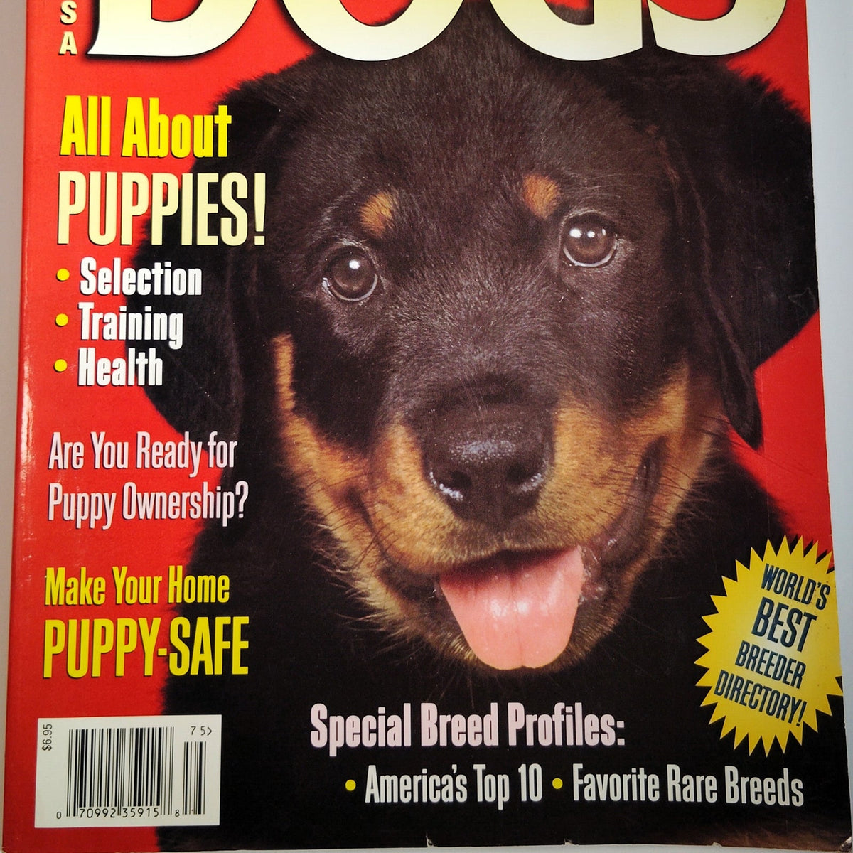Dogs USA 1997 Annual Puppy Buyer's Guide & Owner's Manual Magazine Rottweiler