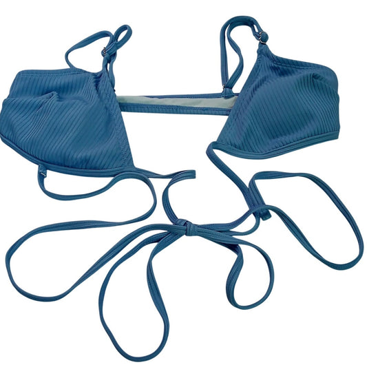 Cupshe Ribbed Triangle Bikini Top Light Blue Women’s Size S Swimwear