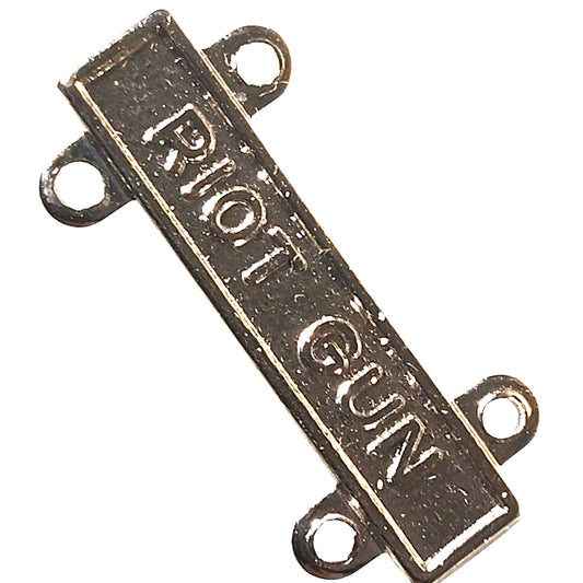 Military Qualification Bar, Riot Gun, 1/2"H x 1"W, Silver Text and Background