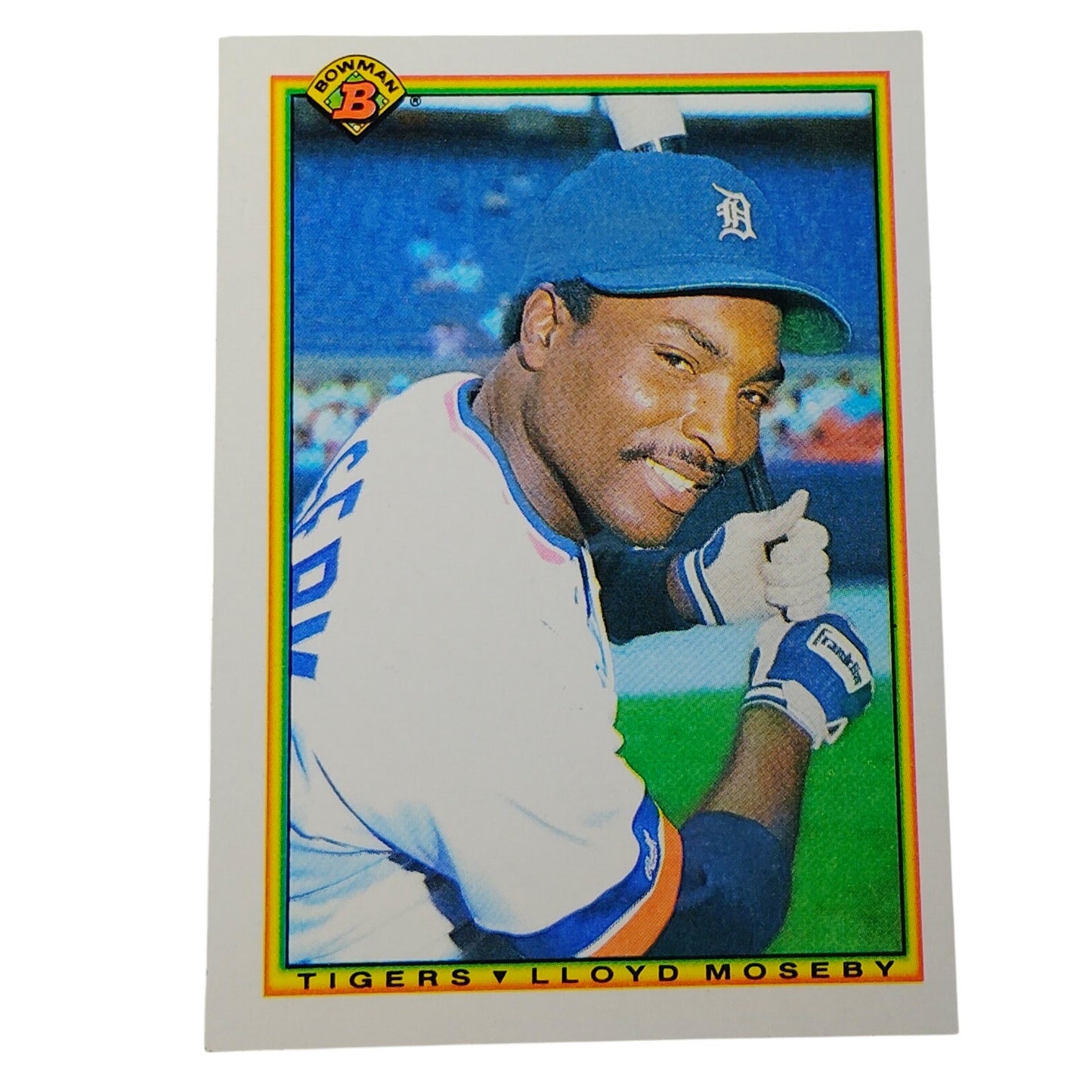 1990 Bowman Lloyd Moseby #362 Detroit Tigers Center Fielder MLB Baseball Card NM