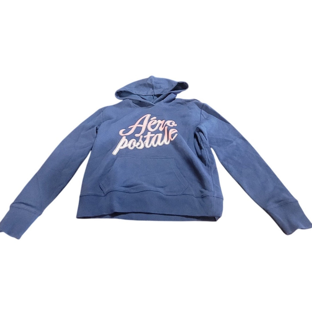Aeropostale Fleece Pullover Hoodie, Blue, 70/30 Cotton/Poly Size S/P