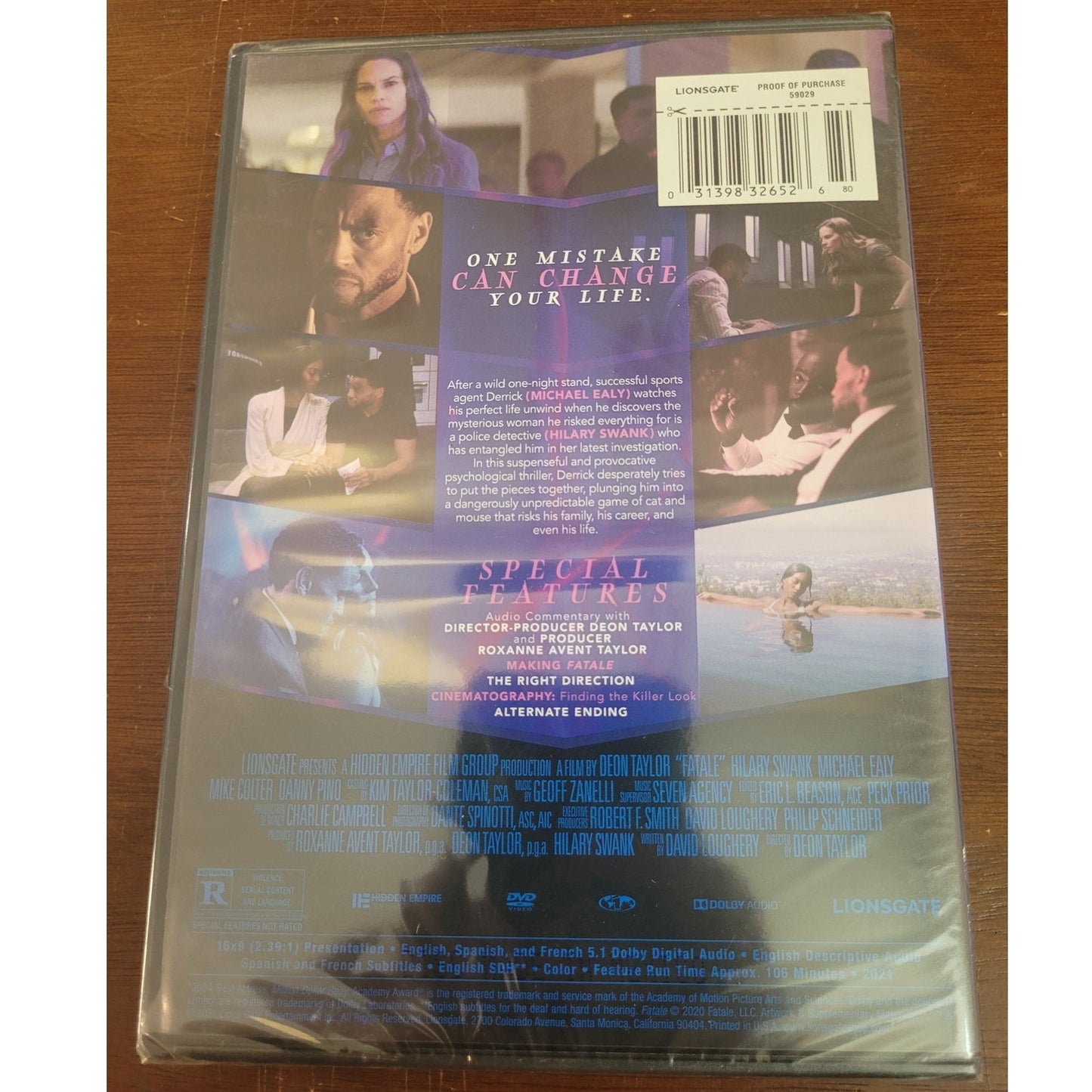Fatale DVD 2021 Mystery Crime Thriller Hilary Swank Michael Ealy Suspense Drama